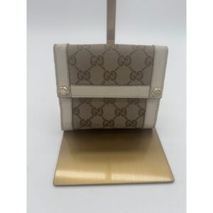 Vintage Gucci Monogram Second Street Wallet Cream Brown